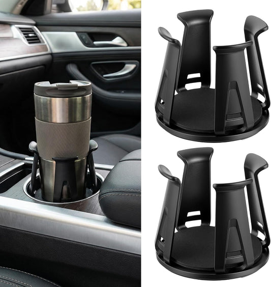 Amaxiu 2 Pcs Car Cup Holder Expander, Adjustable Cup Holder for Cars Automotive Slim Can Cupholder Insert Adapter with Self-Adhesive & Suction Cups Secure Drink Holders for Car SUV Truck