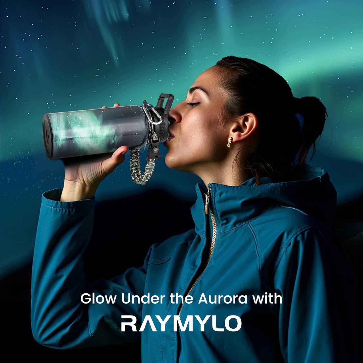 RAYMYLO One Gallon Water Bottle Insulated, Triple Walled Vacuum Stainless Steel (Cold for 48 Hrs), Leak Proof & Non-BPA, Large Water Flask Jug with Paracord Handle & Straw Spout Lids