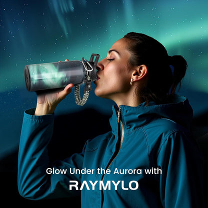 RAYMYLO One Gallon Water Bottle Insulated, Triple Walled Vacuum Stainless Steel (Cold for 48 Hrs), Leak Proof & Non-BPA, Large Water Flask Jug with Paracord Handle & Straw Spout Lids