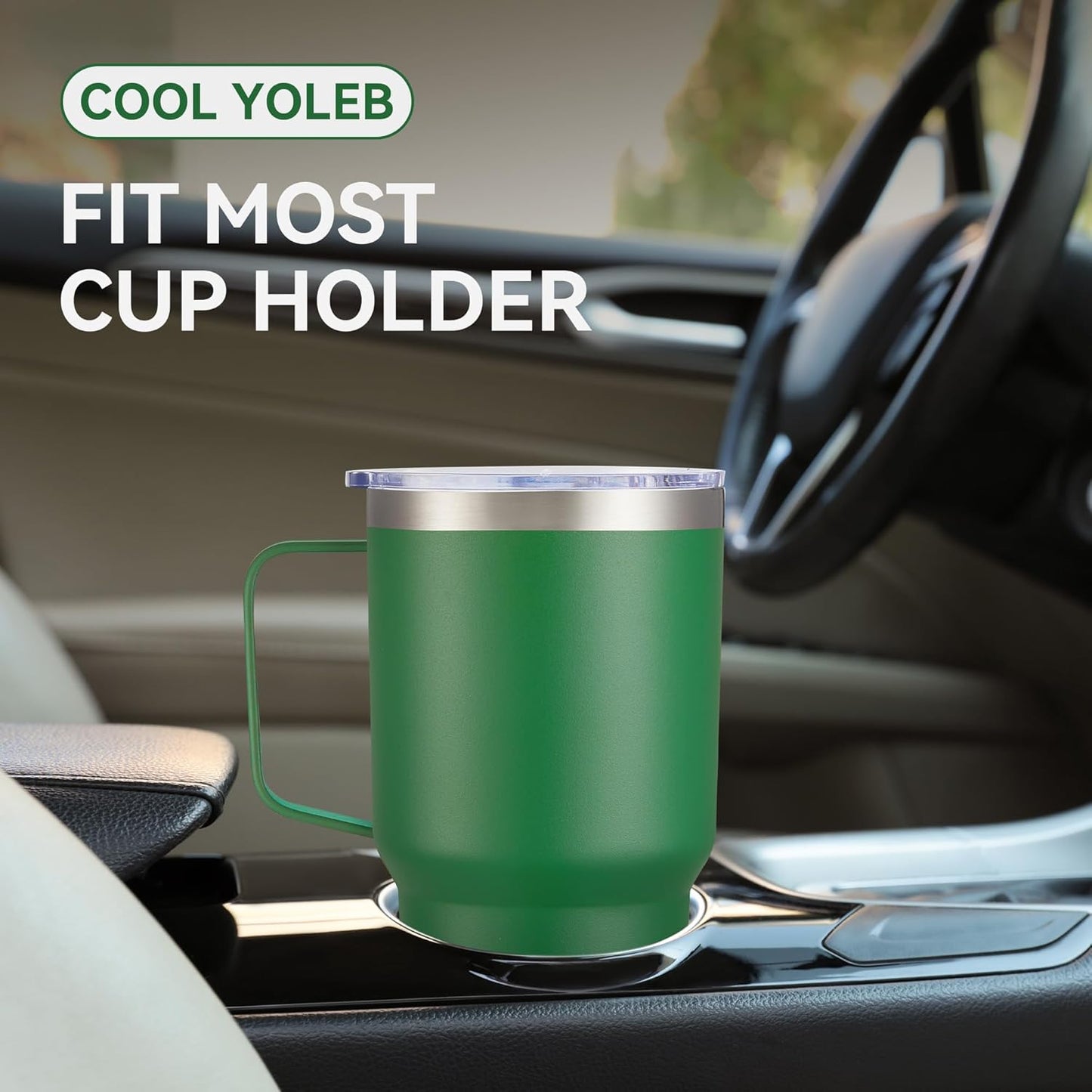 30 oz Tumbler with Handle and Lid, Stainless Steel Tumblers Double Wall Vacuum Insulated Travel Mug Leak Proof Cup Keep Drinks Cold and Hot Black, 1 Pack