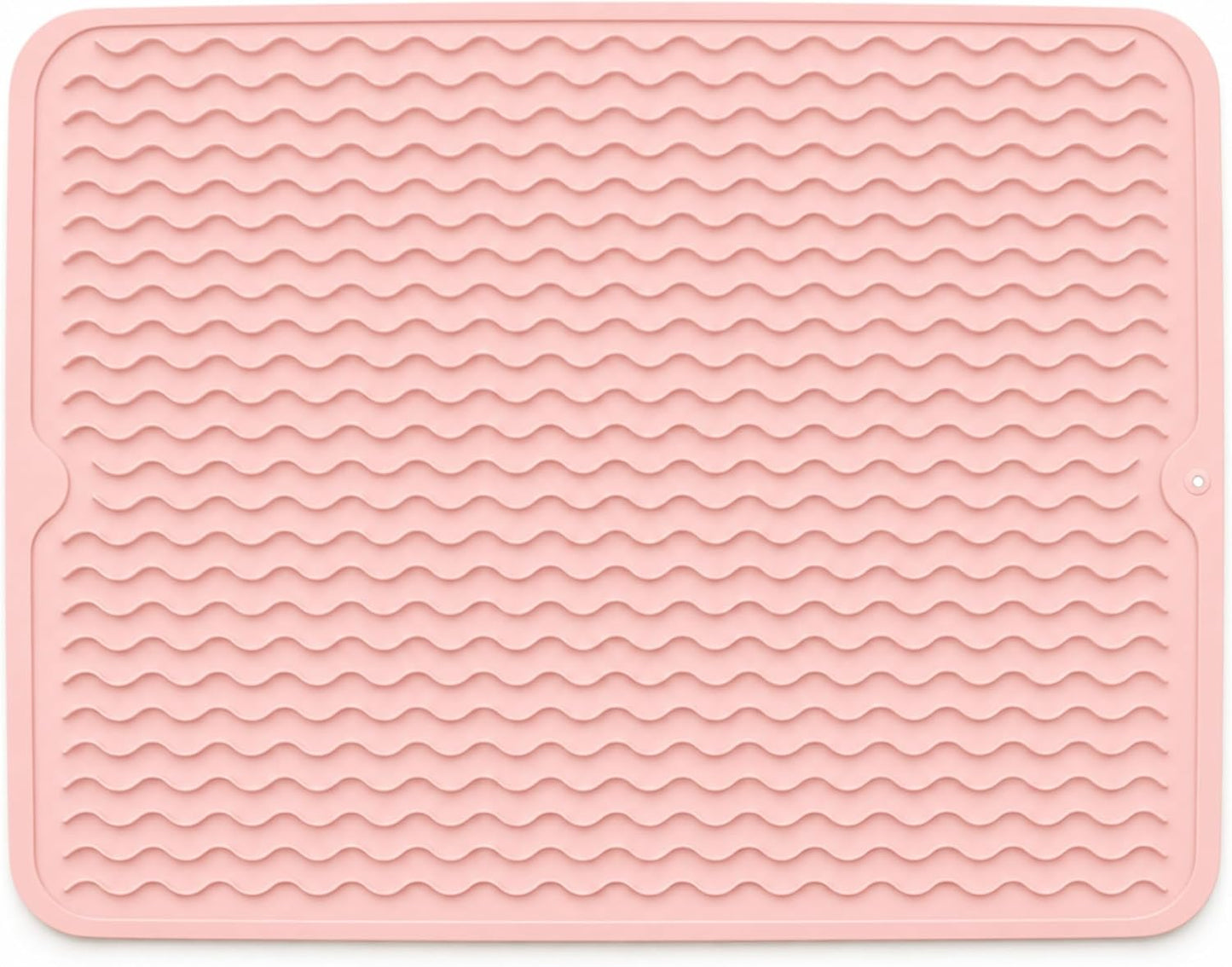 Silicone Drying Mat 16 × 12 – Gray Non-Slip Sink Mat for Kitchen Counter, Heat-Resistant Food-Grade Dish Pad, Easy-Clean Multipurpose Drawer Liner (Gray, 16'' x 12'')