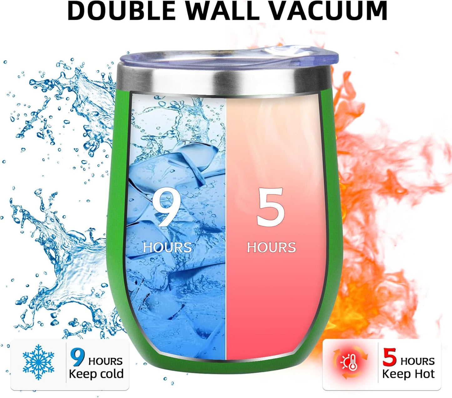 12oz/4 Pack Wine Tumbler Glasses with Lid Stemless Double Wall Vacuum Stainless Steel Travel Tumbler Keeping Cold & Hot for Wine,Coffee,Cocktails,Drinks-Family and Gifts (Multi color-dark)