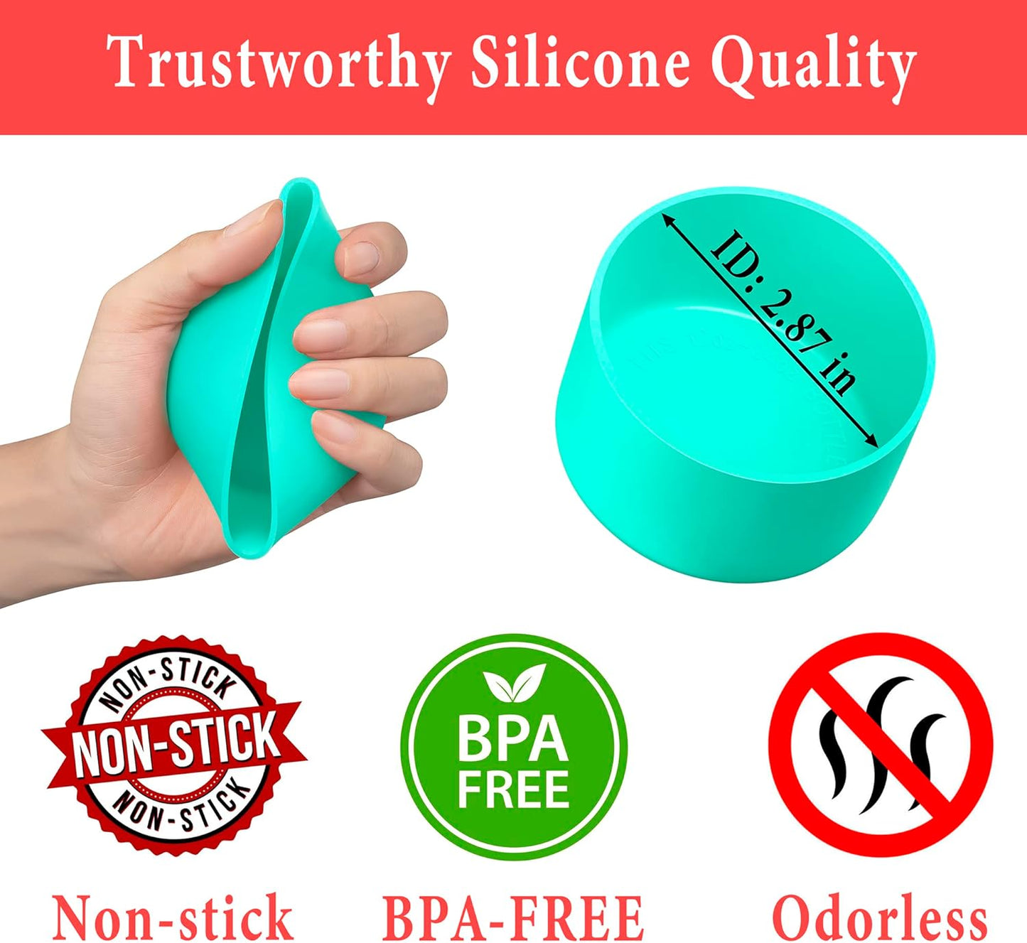 KTKUDY 2Pcs Silicone Boot for Stanley Quencher Tumbler 30 oz 40 oz & IceFlow 20 oz 30 oz & Fit Owala Freesip Water Bottle & Fit Hydro Flask & More - Cup Bottom Accessories Fit Stanley Cup