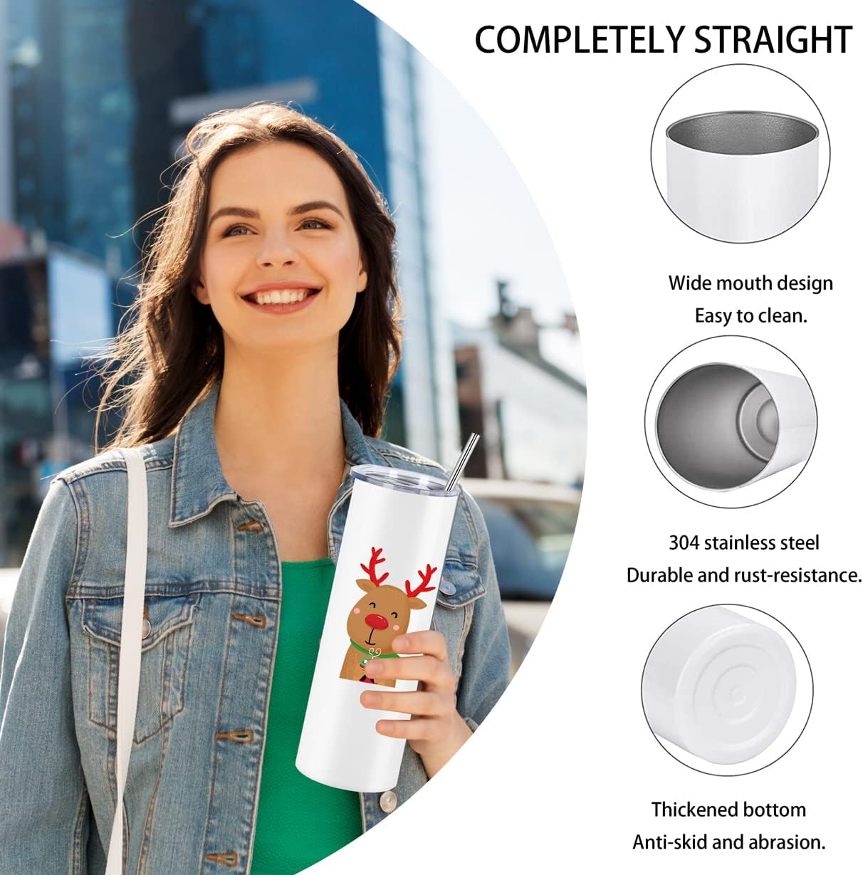8 Pack 20 Oz Straight Skinny Tumblers, Individually Gift Boxed Stainless Steel Slim Skinny Tumbler Set Bulk, 20 Oz Insulated Slim Thin Travel Tumbler Cup for Diy, Silver
