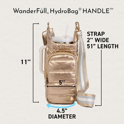 WanderFull Original HydroBag Handle® Zipper Slot for Handle, Hands-Free Crossbody Water Bottle Holder & Tumbler Accessories