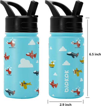 BJPKPK Insulated Water Bottles with Straw Lid, 40oz Stainless Steel Water Bottles with 3 Lids, BPA Free Leakproof Thermo, Tumblers, Cups for Sports, Gym- Midnight - Colors A