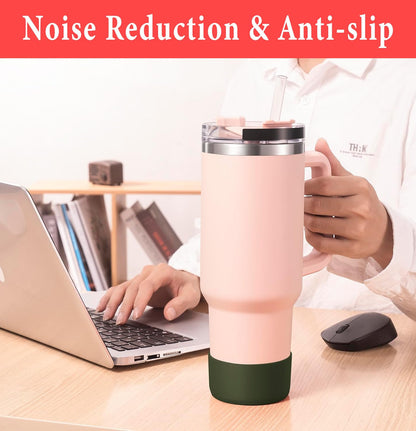 KTKUDY 2Pcs Silicone Boot for Stanley Quencher Tumbler 30 oz 40 oz & IceFlow 20 oz 30 oz & Fit Owala Freesip Water Bottle & Fit Hydro Flask & More - Cup Bottom Accessories Fit Stanley Cup