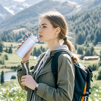 17 oz Travel Coffee Mug — One-click open and drink with one hand, with a leak-proof lid, Fits in Car Cup Holder, Stainless steel insulated tumbler, 8-12 hours of heat preservation and cooling effect
