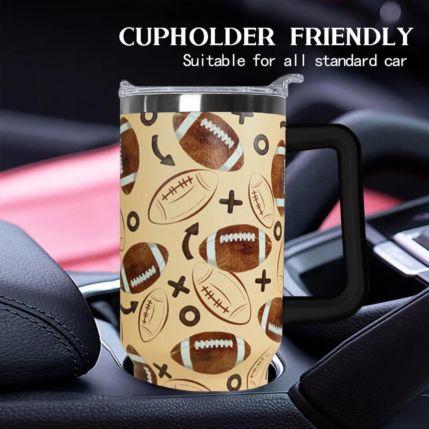 Ceovfoi 40 oz Pickleball Coffee Mug Vacuum Insulated Travel Tumbler with Handle, Lid & Straw - Perfect Pickleball Gifts for Players, Coaches, Lovers | Pickleball Accessories