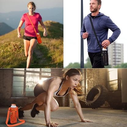 Tainehs Water Bottle Holder Carrier with Adjustable Shoulder Strap - Beach & Sports Bottle Bag for Hiking, Gym, Camping, Walking, Travel