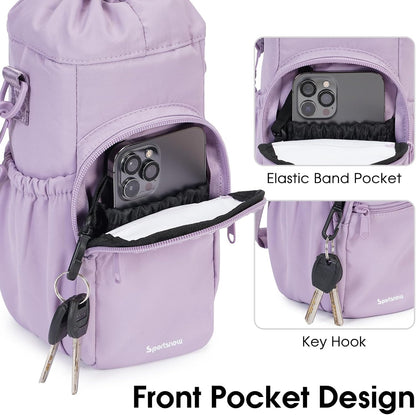 sportsnew Water Bottle Holder 40oz Crossbody Insulated Cup Sleeve Water Bottle Carrier Sling Bag with Phone Pocket, Walking