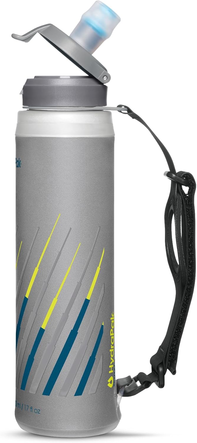 HydraPak SkyFlask Speed - Collapsible Handheld Running Water Bottle (350ml, 500ml, 500ml Insulated) - Adjustable Strap, Lightweight, Spill-Proof Cap | Collapsible