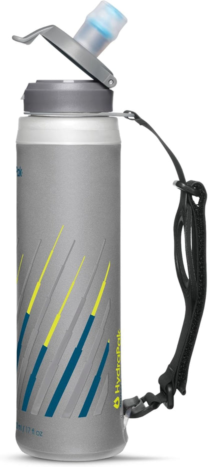HydraPak SkyFlask Speed - Collapsible Handheld Running Water Bottle (350ml, 500ml, 500ml Insulated) - Adjustable Strap, Lightweight, Spill-Proof Cap | Collapsible