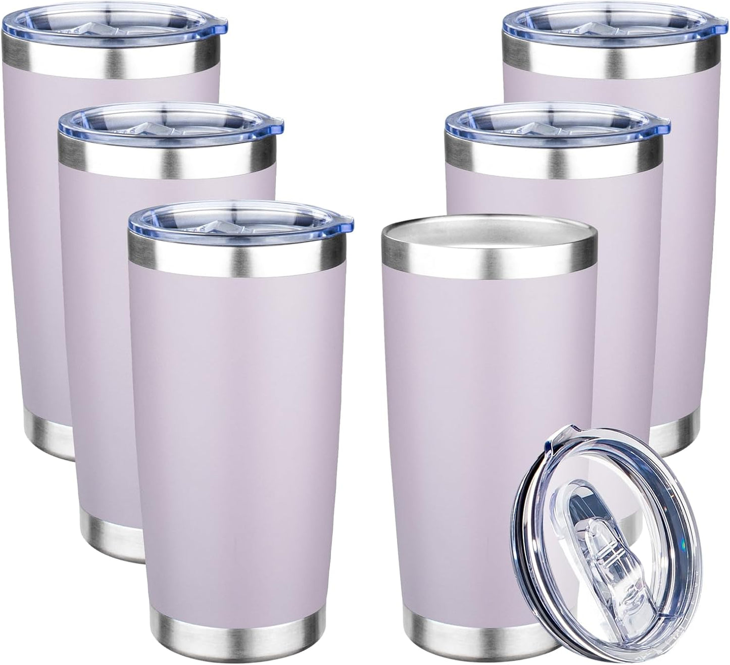 20oz Tumbler with Lid Double Wall Vacuum Insulated Travel Coffee Mug Stainless Steel Thermal Cup Powder Coated Sturdy Coffee Tumbler for Hot and Cold Beverage (Baby blue,1)