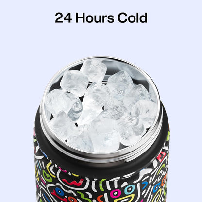 ENCOOL Insulated Water Bottle with Straw Stainless Steel Water Bottle, Leak-Proof, BPA-Free, Double Wall Vacuum Keeps Cold for 24 Hours for Sports, Travel, School (26 oz, Cotton Candy) - Colors A