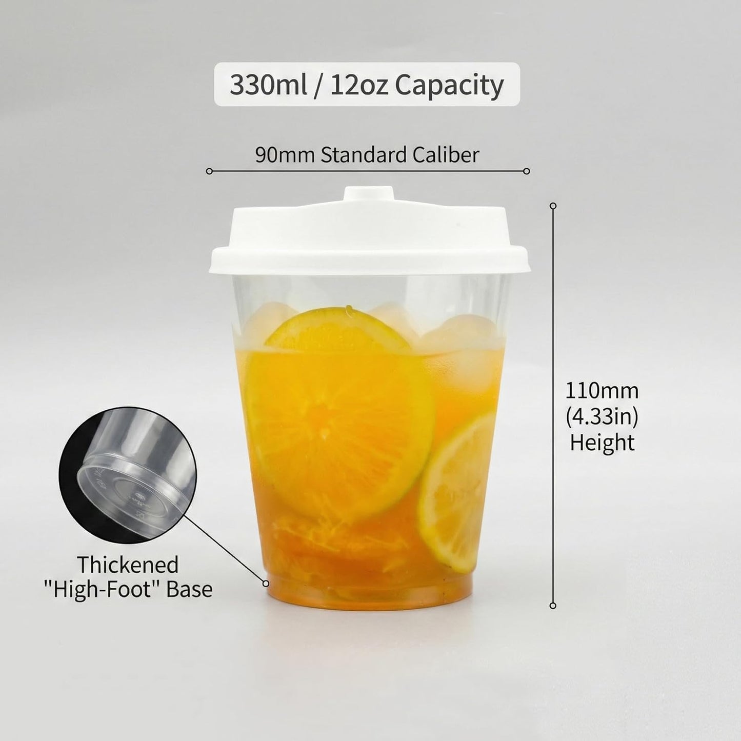 100 Sets Bulk Frosted Disposable Hard Plastic Cups With Straws Lids,90mm Disposable Bubble Boba Milk Tea ToGo Cups Cold Hot Plastic coffee Boba Tea Business TakeAway Supplies (16, ounces)