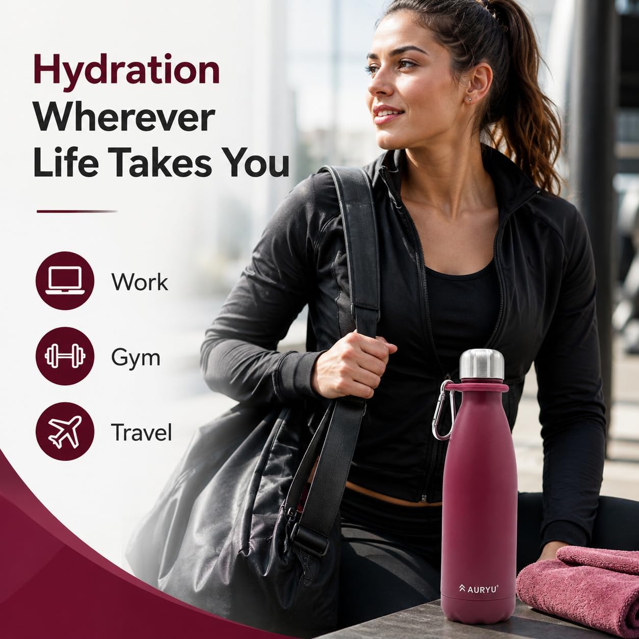 Best in Class Triple-Walled Insulated Stainless Steel Water Bottle, Keeps your Drinks Cold for up to 24 Hours and Hot for up to 12 Hours, Leak Proof, Make a Difference in the World, Black, 17oz