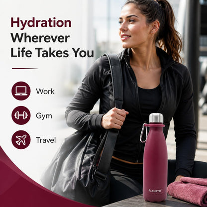 Best in Class Triple-Walled Insulated Stainless Steel Water Bottle, Keeps your Drinks Cold for up to 24 Hours and Hot for up to 12 Hours, Leak Proof, Make a Difference in the World, Black, 17oz