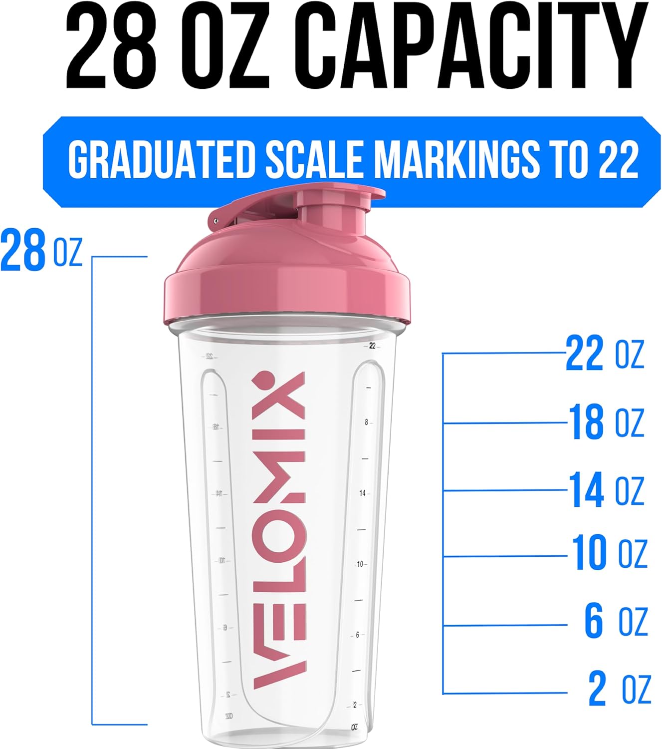 VELOMIX -6 PACK- 28 oz Protein Shaker Bottle for Protein Mixes - 6x Wire Whisk | Leak Proof Shaker Cups for Protein Shakes | Protein Shaker Bottle Pack | Protein Shake Cup (Earth Tones Collection)