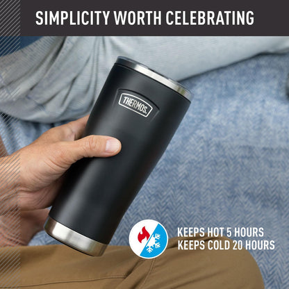 THERMOS ICON SERIES, Stainless Steel Tumbler with Slide Lock, 18 Ounce, Mystic Navy