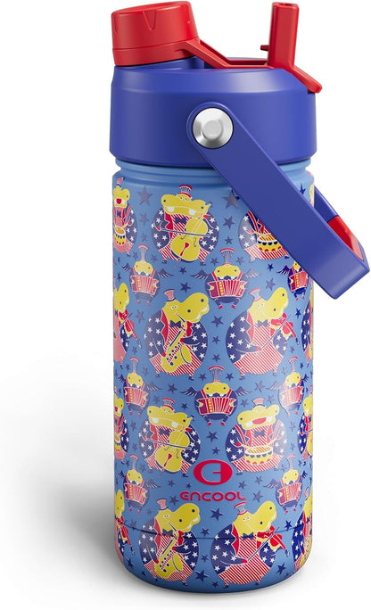 ENCOOL Insulated Water Bottle with Straw Stainless Steel Water Bottle, Leak-Proof, BPA-Free, Double Wall Vacuum Keeps Cold for 24 Hours for Sports, Travel, School (26 oz, Cotton Candy) - Colors B