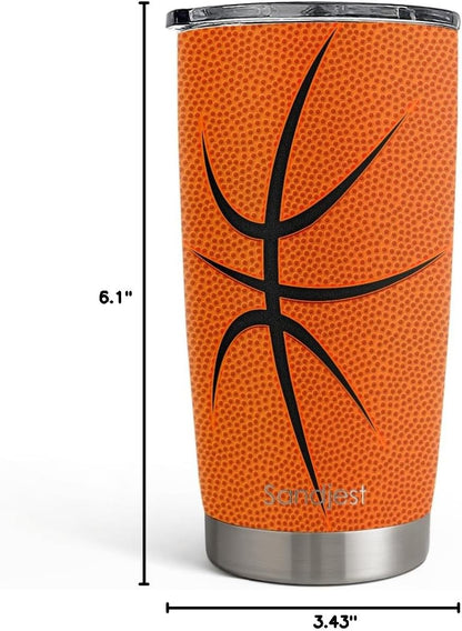 SANDJEST Pickleball Tumbler 20oz, Stainless Steel Travel Cup with Lid, Insulated Coffee Mug, Pickleballs Gifts for Women Girls Friends Sisters Players on Birthday Christmas