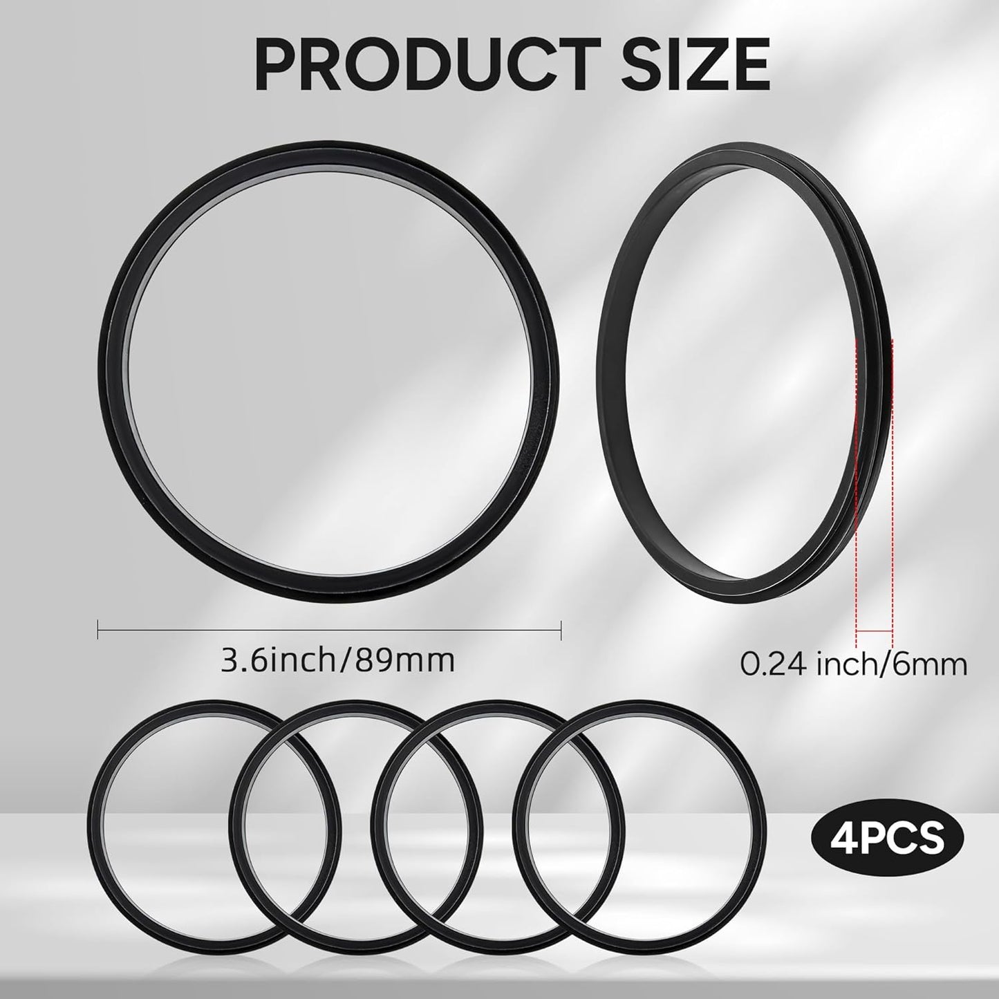 Silicone Seal Replacement Gaskets for Yeti 30 Oz Tumbler Lid, BPA-Free Rubber O-Ring Parts for Long-Lasting Leak Protection, 4 Pack