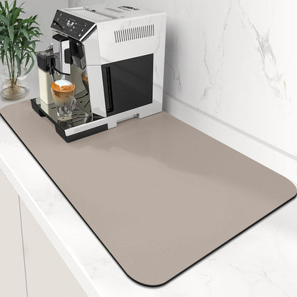 WISELIFE Coffee Mat Super Absorbent Dish Drying Mat Coffee Bar Accessories Match with Machine Large Drying Mats for Kitchen Counter 12" W x 19" L, Black