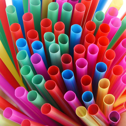 ALINK 100 Extra Large Plastic Bubble Tea Smoothie Straws, 1/2" Wide X 8 1/2" Long Jumbo Boba Straws for Milkshakes, Milk Tea, Slush, Juice, Party