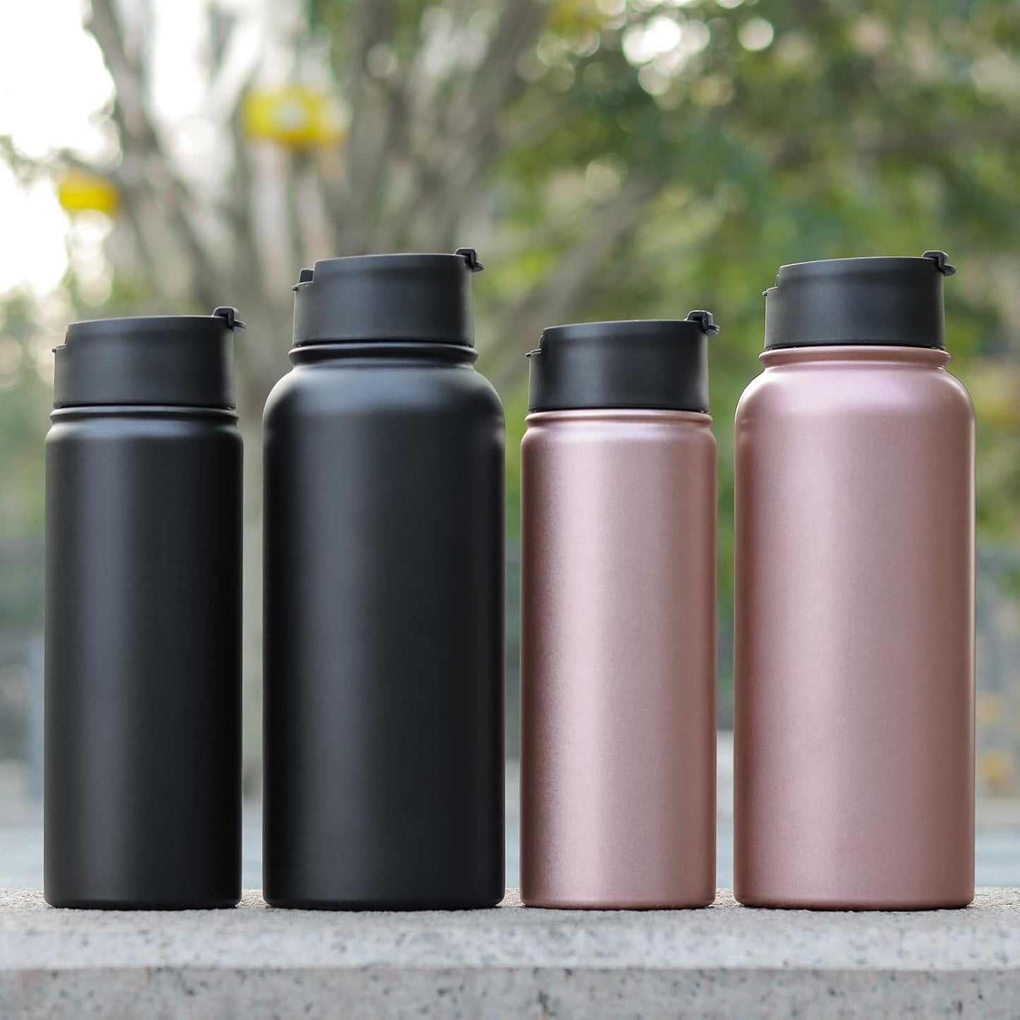 Sivaphe Tea Infuser Bottle With Removable Loose Leaf Tea Strainer Cup 18/8 Stainless Steel Portable Insulated Travel Tea Tumbler Black