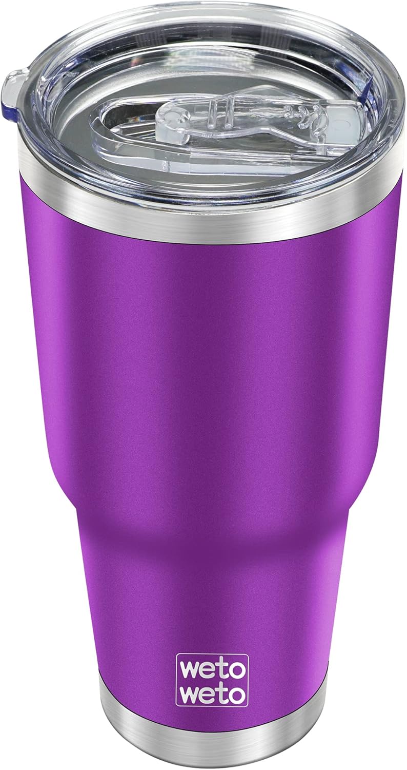 WETOWETO 30oz Tumbler with Lid, Stainless Steel Vacuum Insulated Water Coffee Tumbler, Double Wall Powder Coated Travel Mug Thermal Cup for Home Outdoor (Navy Blue, 1 Pack)