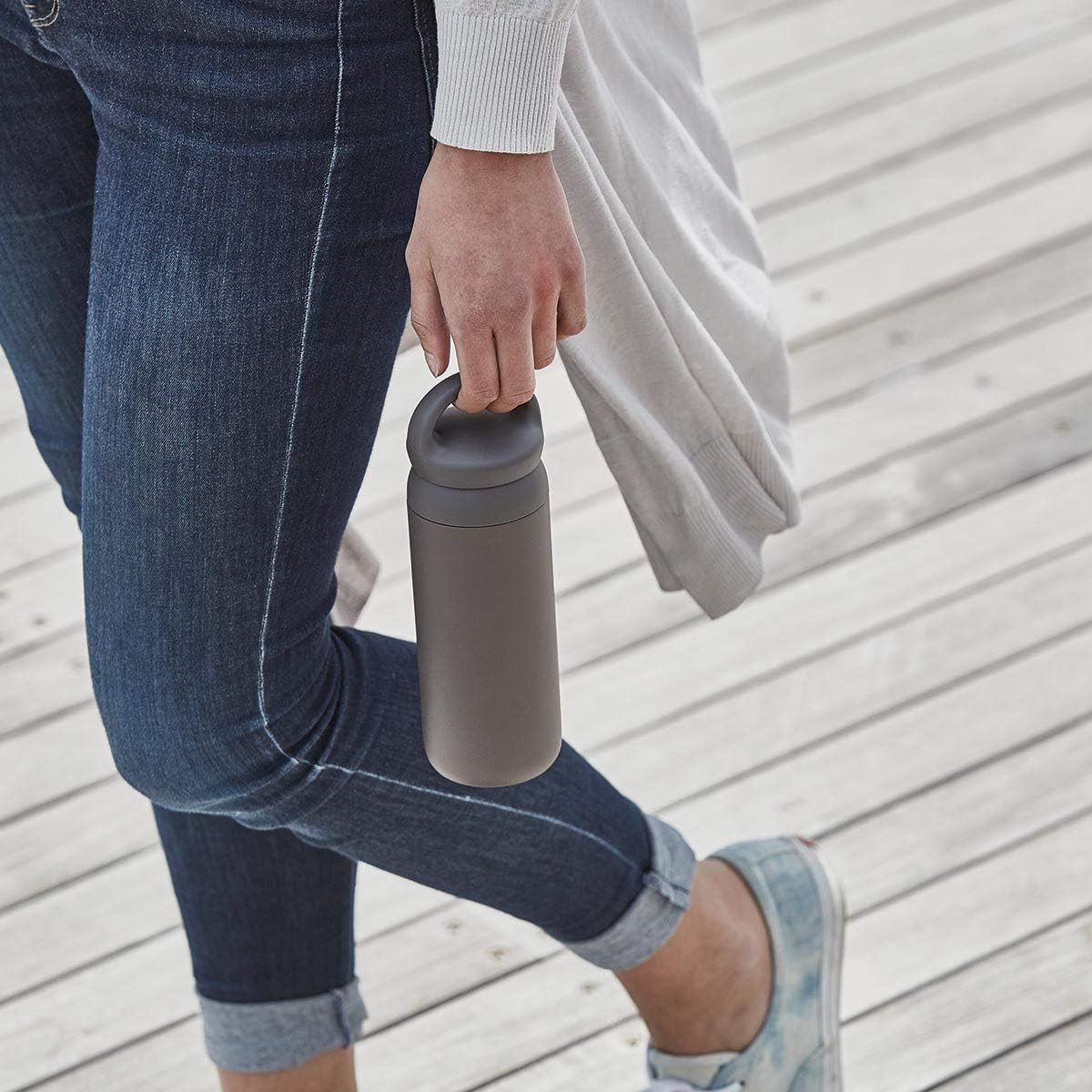 KINTO 21091 Day-off Tumbler, 16.9 fl oz (500 ml), White, Double Wall Vacuum Construction, Hot and Cold Insulation, Water Bottle
