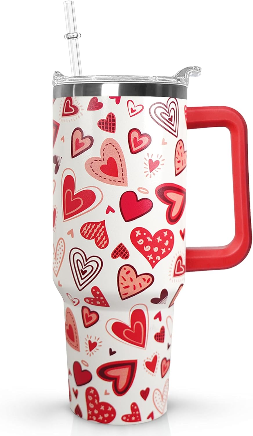 Ceovfoi 40 oz Pickleball Coffee Mug Vacuum Insulated Travel Tumbler with Handle, Lid & Straw - Perfect Pickleball Gifts for Players, Coaches, Lovers | Pickleball Accessories