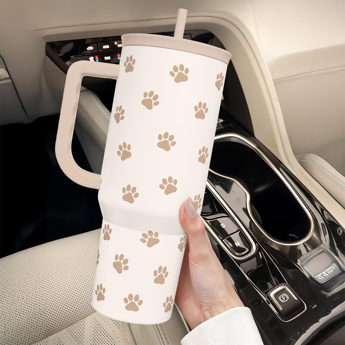 SANDJEST Pickleball 40oz Tumbler With Handle and Straw, Pickleball Queen Insulated Stainless Steel Travel Coffee Mug for Women Girls Players, Gift Idea for Birthday Christmas Mothers Day