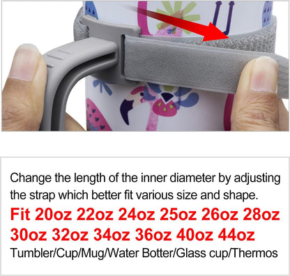 11 Colors Anti-Slip Adjustable Tumbler Cup Handle Fit 20 Oz to 44 Oz of YETI, RTIC, Ozark Trail, Simple Modern, SIC, SUNWILL, Tervis and More Brand Travel Tumbler Cup Mug NO Brand Limitid Black