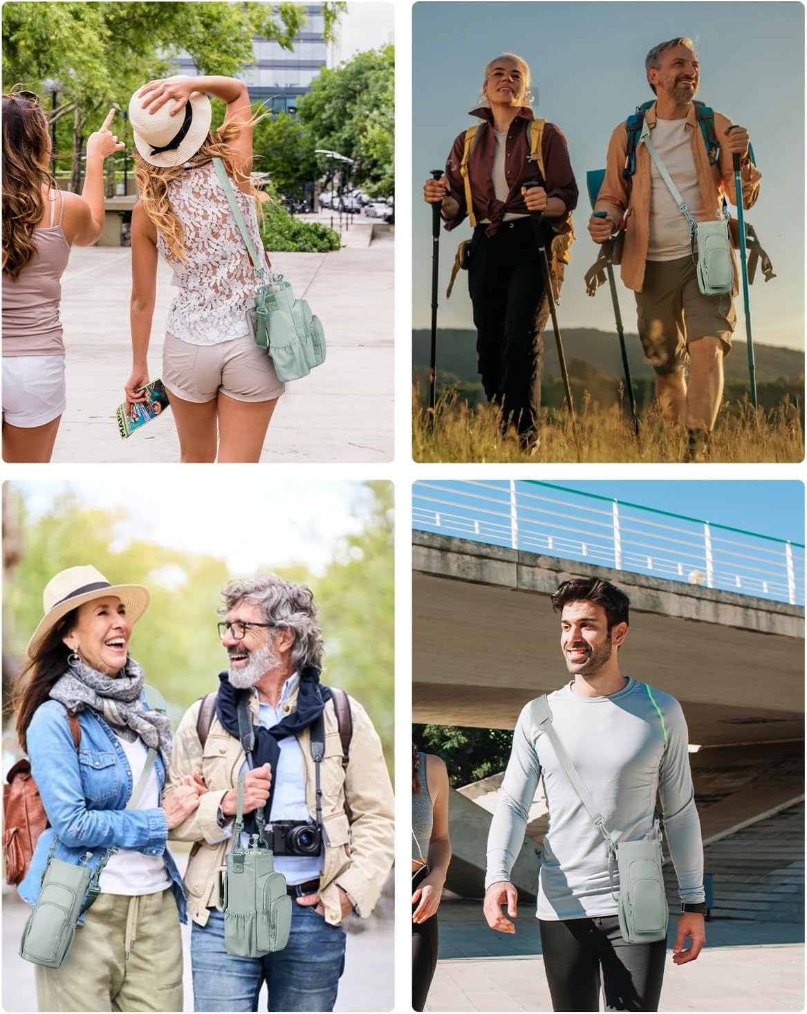 sportsnew Water Bottle Carrier Bag with Phone Pocket for 30oz 40oz Tumbler with Handle Accessories Insulated Water Bottle Holder Pouch with Strap Crossbody with Straw Cover