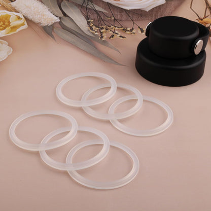 Rubber Gaskets Compatible with Hydro Flask Wide Mouth Lid Cap, Leak-Proof Silicone Seal O-Ring Parts, BPA-Free, 6 Pack