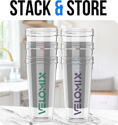 VELOMIX -6 PACK- 28 oz Protein Shaker Bottle for Protein Mixes - 6x Wire Whisk | Leak Proof Shaker Cups for Protein Shakes | Protein Shaker Bottle Pack | Protein Shake Cup (Earth Tones Collection)