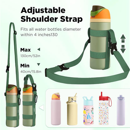 EasyAcc Water Bottle Holder Strap Sling, for Owala FreeSip 24 32 40 oz, Hydro Flask, Cirkul, Yeti, Stanley Flip, Universal Water Bottles, with Carabiner, for Walking Curise Travel (Bottle Excluded)