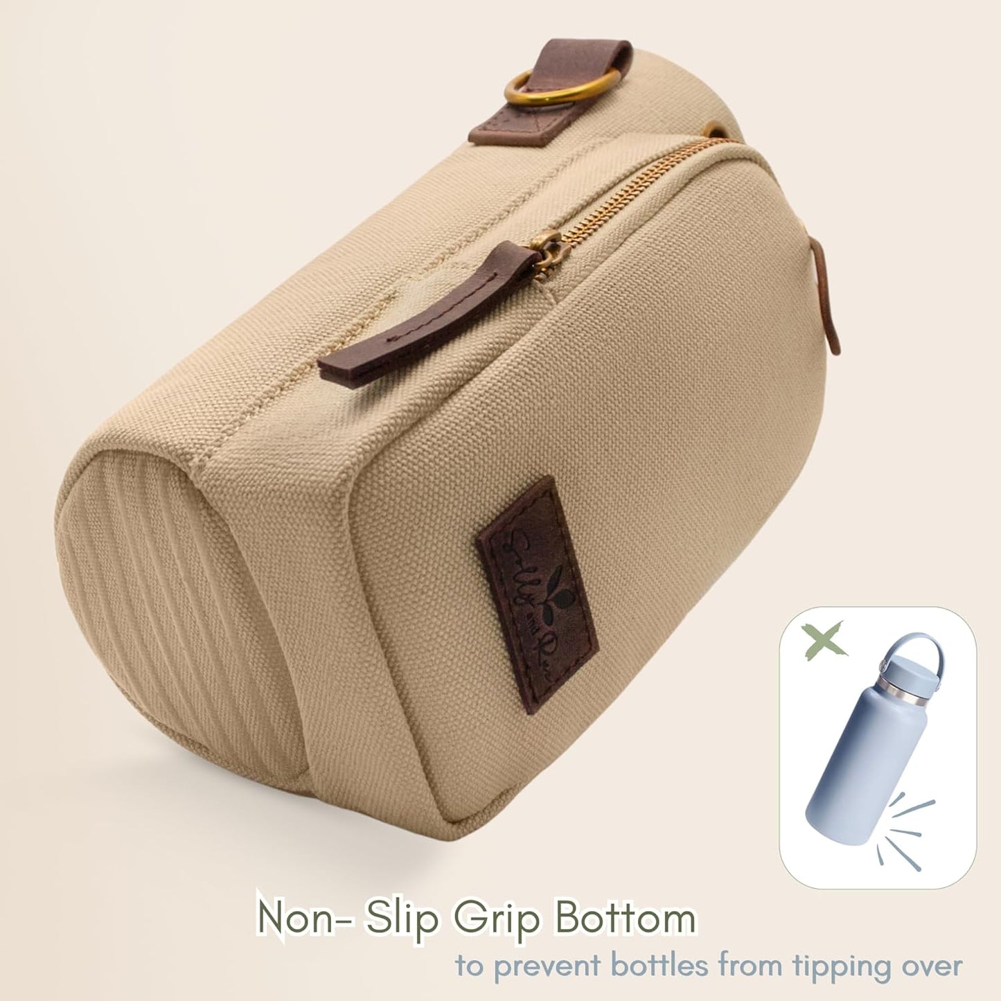 Water Bottle Holder with Strap & Pocket – Crossbody Water Bottle Carrier - Fits 16 to 32 oz Bottles