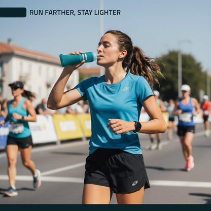 FITLY Soft Flask - Shrink As You Drink Soft Water Bottle for Hydration Pack - Folding Water Bottle Ideal for Running, Hiking, Cycling, Climbing & Rigorous Activity