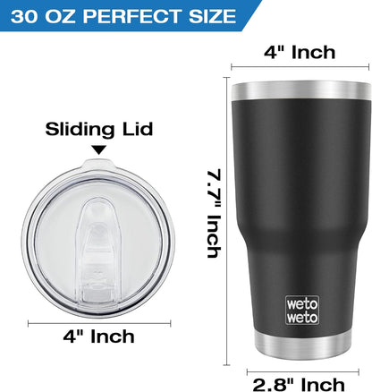 WETOWETO 30oz Tumbler with Lid, Stainless Steel Vacuum Insulated Water Coffee Tumbler, Double Wall Powder Coated Travel Mug Thermal Cup for Home Outdoor (Navy Blue, 1 Pack)