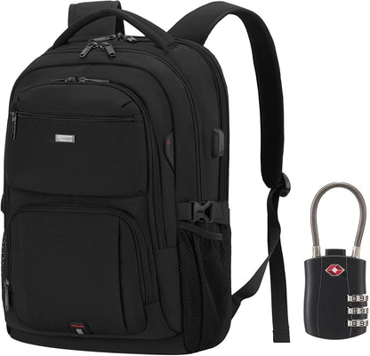 DUSLANG 17 Inch Laptop Backpack for Travel Water Resistant College Backpack for Men/Women Laptop Bag with USB Charging Port,Black - Colors B