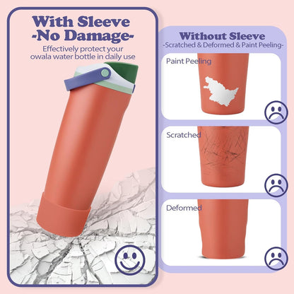 2PCS Silicone Boots for Owala 30oz & 40oz FreeSip Sway Bottles & Tumblers – Non-Slip, Scratch-Resistant, Stability Enhancer for Owala Accessories (Eucalyptus Green) - Colors A