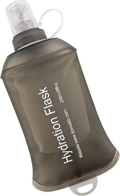 WILDREEDS 500ml Soft Flask, TPU Collapsible Soft Water Bottle for Hydration Pack, Running Vest, Folding Water Bottle for Hiking Cycling Climbing-1Pcs, White