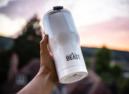 Beast 10 oz Tumbler Stainless Steel Vacuum Insulated Coffee Ice Cup Double Wall Travel Flask (Arctic White)