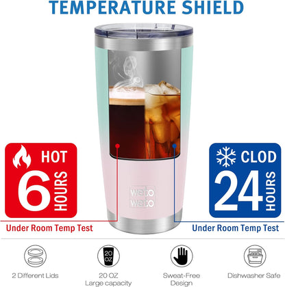 WETOWETO 20oz Tumbler, Stainless Steel Vacuum Insulated Coffee Travel Mug, Double Wall Powder Coated Insulated Coffee Mug Travel Mug with Lid Thermal Cup for Outdoor (Navy Blue, 1 Pack)