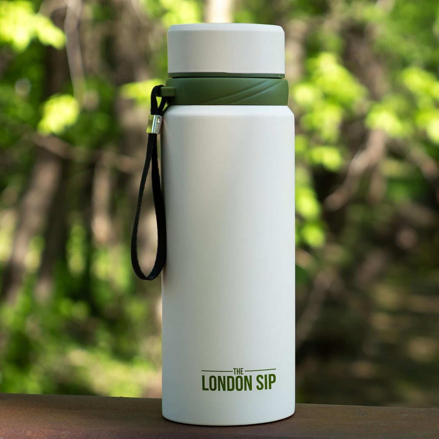 London Sip 25 oz Multi-Function Travel Mug and Tumbler Tea Infuser Water Bottle Fruit Infuser Flask Hot and Cold Double Wall Stainless Steel Coffee Thermos, Cosmic Silver