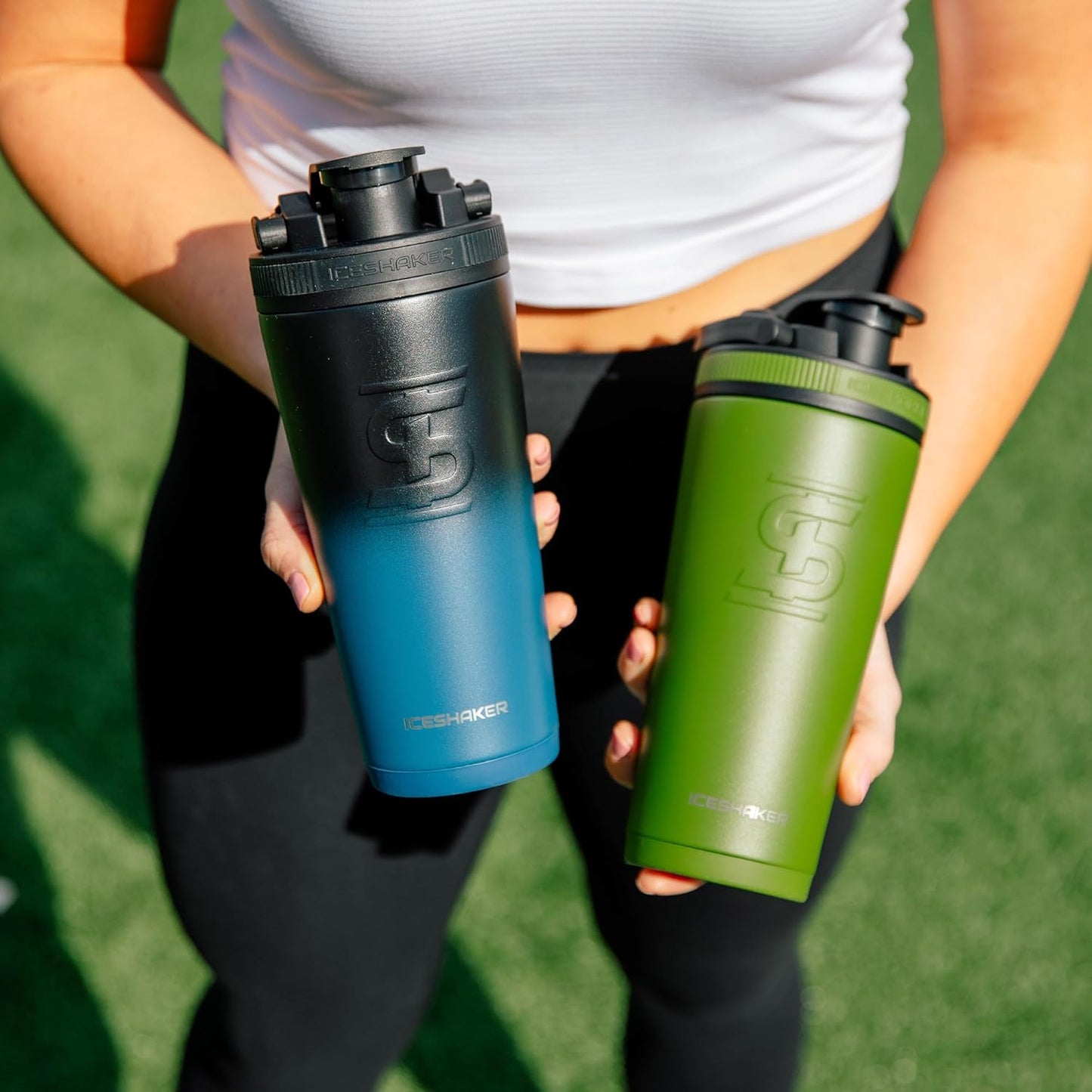 Ice Shaker Insulated Stainless Steel Shaker Bottle | 26oz, Bomber | Cold for 30+ Hours | Insulated Cup with Twist-on Agitator | Odor-Free Bottle for Protein Shakes, Water, Smoothies, Cocktails