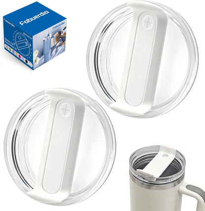 40 OZ Tumbler Lid Replacement Compatible for Stanley Quencher H2.0, 1 Pack BPA Free Clear Lid Replacement for Stanley Cup Accessories(Clear-White)